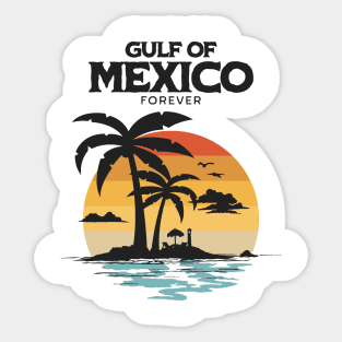 Gulf of Mexico Forever | Vintage Sunset Beach Design Sticker